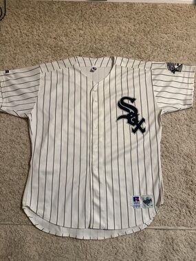 Vintage White & Black Pinstripe Chicago White Sox Jersey